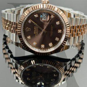 Rolex Datejust 41 | 126331-0004 | 鑲鑽朱古力色